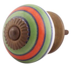 Pea Green Striped Ceramic Dresser Knobs Online